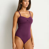 Essentials Edit Twist Bandeau Swimsuit - Claret