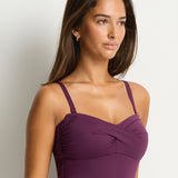 Essentials Edit Twist Bandeau Swimsuit - Claret