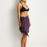Salt Frayed Sarong - Blackberry