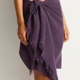 Salt Frayed Sarong - Blackberry
