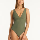 Spinnaker Panel Multi-Fit Swimsuit - Khaki - Simply Beach UK