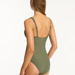 Spinnaker Panel Multi-Fit Swimsuit - Khaki - Simply Beach UK