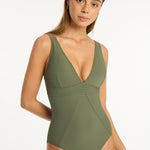 Spinnaker Panel Multi-Fit Swimsuit - Khaki - Simply Beach UK