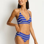 Voyage Longline Halter Bikini Top - Amalfi Blue - Simply Beach UK