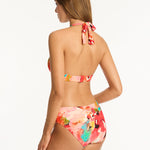 Cascade Gathered Side Bikini Pant - Coral - Simply Beach UK