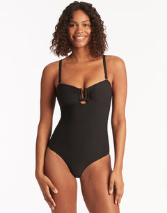 Spinnaker U Bar Bandeau Swimsuit - Black - Simply Beach UK