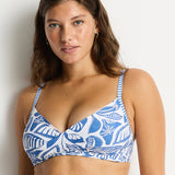 Reef Cross Front Bra Bikini Top - Denim Blue - Simply Beach UK