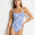 Reef Square Neck Swimsuit - Denim Blue - Simply Beach UK