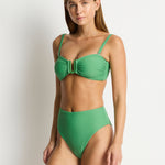 Spinnaker Retro High Waist Bikini Pant - Moss - Simply Beach UK