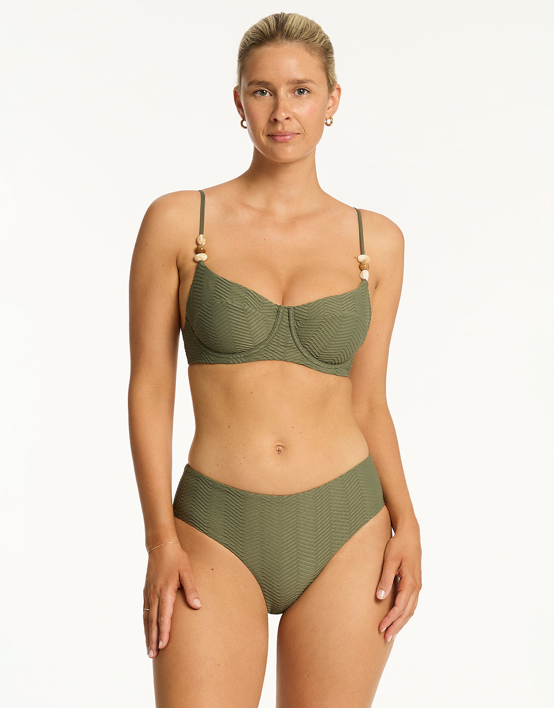 Caracus Balconette Bikini Top - Khaki - Simply Beach UK
