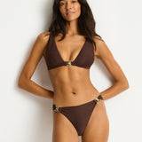 Luminara Chain Link Bikini Pant - Cocoa - Simply Beach UK