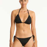 Scallop Tie Side Bikini Pant - Black - Simply Beach UK