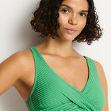 Spinnaker Cross Front Multifit Tankini Top - Moss - Simply Beach UK