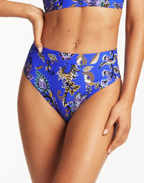 Carnivale High Waist Bikini Pant - Cobalt - Simply Beach UK