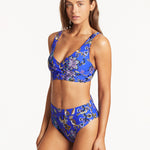 Carnivale Cross Front Multi Fit Bikini Top - Cobalt - Simply Beach UK