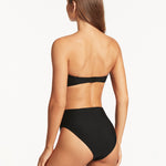 Honeycomb Retro High Waist Bikini Pant - Black - Simply Beach UK