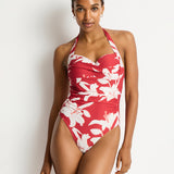 Veridian Twist Front Halter Multifit Swimsuit - Ruby - Simply Beach UK
