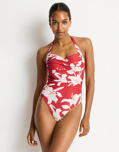Veridian Twist Front Halter Multifit Swimsuit - Ruby - Simply Beach UK