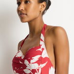 Veridian Twist Front Halter Multifit Swimsuit - Ruby - Simply Beach UK