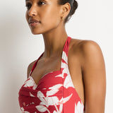 Veridian Twist Front Halter Multifit Swimsuit - Ruby - Simply Beach UK