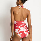 Veridian Twist Front Halter Multifit Swimsuit - Ruby - Simply Beach UK