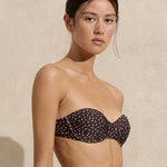 Freckle Ruched Underwired Bandeau Bikini Top - Simply Beach UK