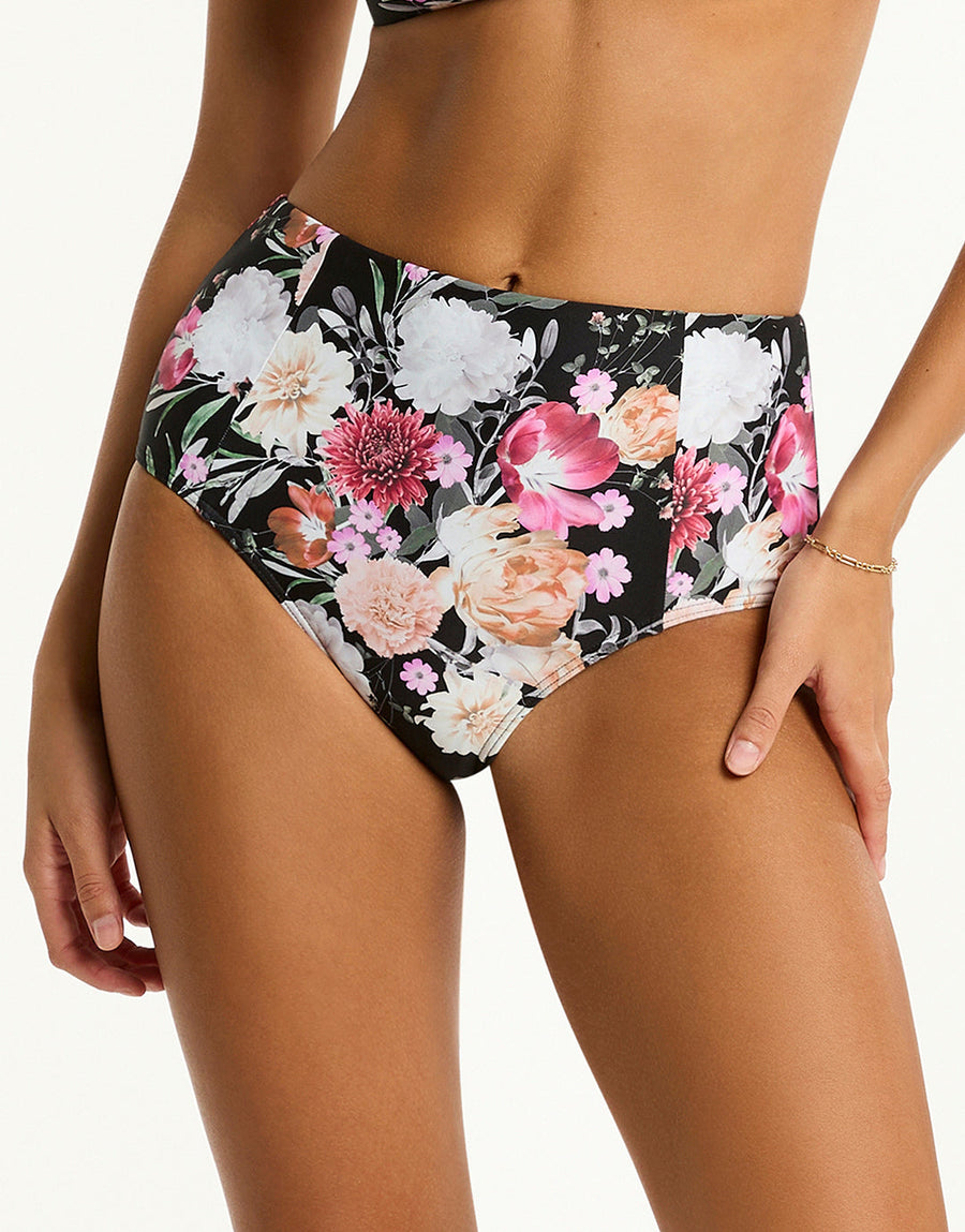 Amalfi Panelled High Waist Pant - Black