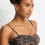 Savanna Twist Bandeau Bikini Top - Chocolate