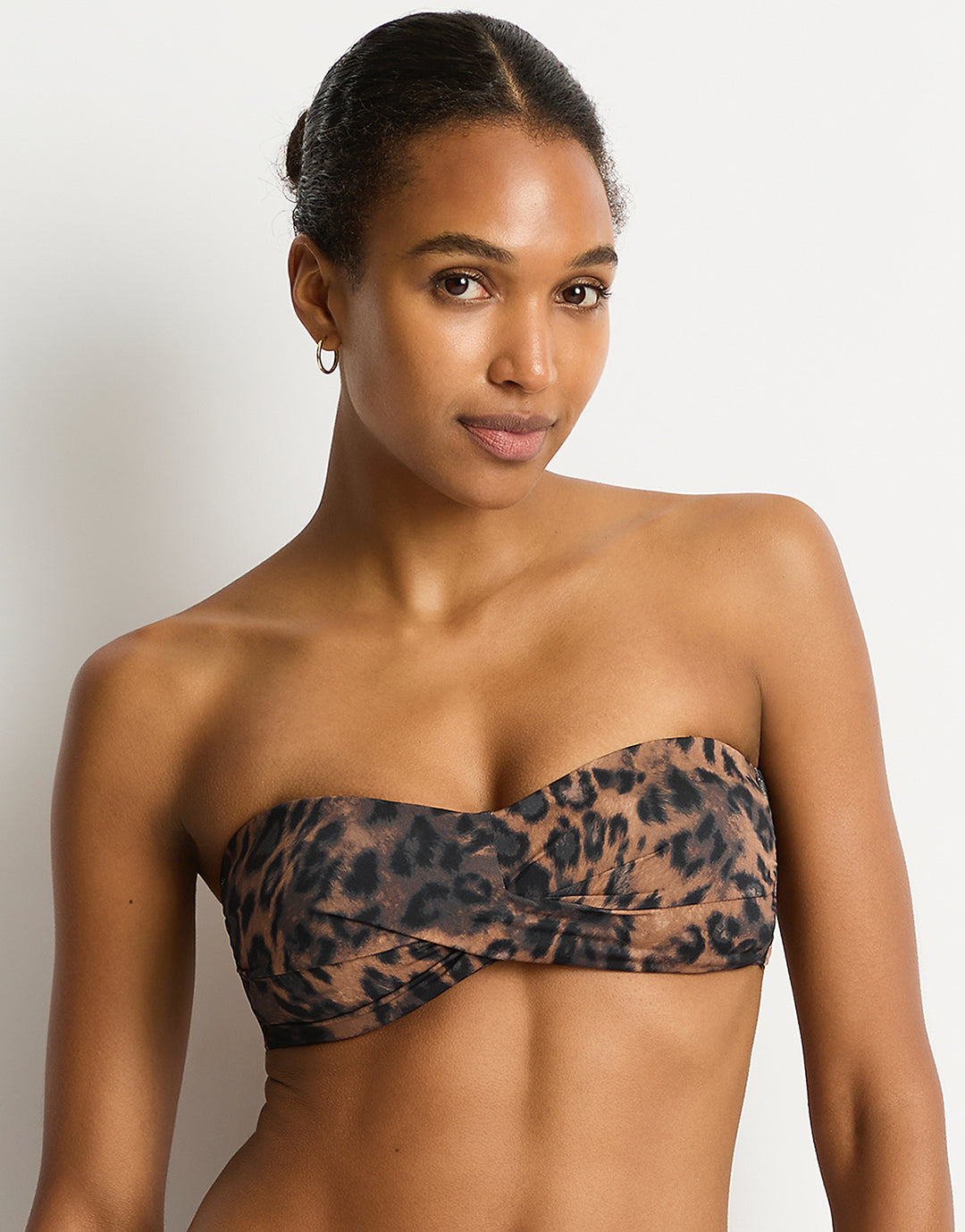 Savanna Twist Bandeau Bikini Top - Chocolate - Simply Beach UK