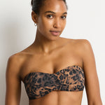 Savanna Twist Bandeau Bikini Top - Chocolate - Simply Beach UK