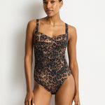 Savanna Twist Front Multifit Swimsuit - Chocolate - Simply Beach UK