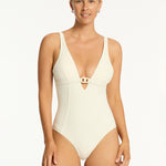 Nautique Chain Link Longline Swimsuit - Coconut - Simply Beach UK