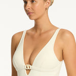 Nautique Chain Link Longline Swimsuit - Coconut - Simply Beach UK