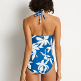 Sea Level Leilana Twist Front Halter Multifit Swimsuit - Arctic - Simply Beach UK