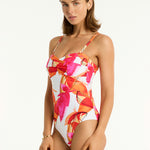 Sublime Twist Bandeau Swimsuit - Flame - Simply Beach UK