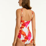 Sublime Twist Bandeau Swimsuit - Flame - Simply Beach UK