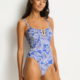 Palmera U Bar Bandeau Swimsuit - Blue - Simply Beach UK