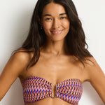 Tessera U Bar Bandeau Bikini Top - Blue - Simply Beach UK