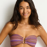 Tessera U Bar Bandeau Bikini Top - Blue - Simply Beach UK