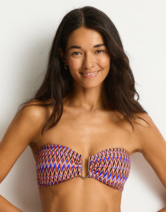 Tessera U Bar Bandeau Bikini Top - Blue - Simply Beach UK