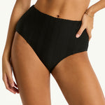 Caracus Panelled High Waist Bikini Pant - Black - Simply Beach UK