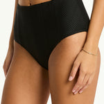 Caracus Panelled High Waist Bikini Pant - Black - Simply Beach UK