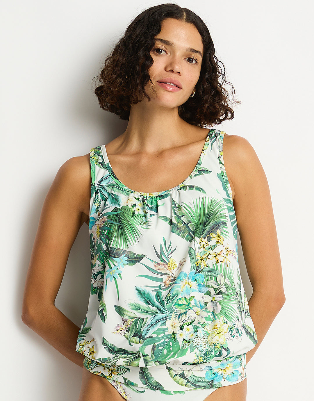 Sea Level Breezer Blouson Tankini Top - White - Simply Beach UK