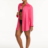 Resort Linen Beach Shirt - Hot Pink - Simply Beach UK