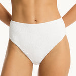 Interlace Retro High Waist Bikini Pant - White - Simply Beach UK
