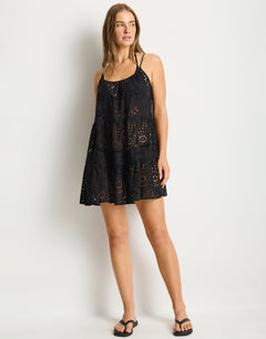 Sea Level Ibiza Tie Back Short Sundress - Black - Simply Beach UK