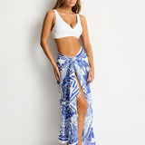 Jungle Lino Long Sarong - Blue - Simply Beach UK