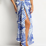 Jungle Lino Long Sarong - Blue - Simply Beach UK