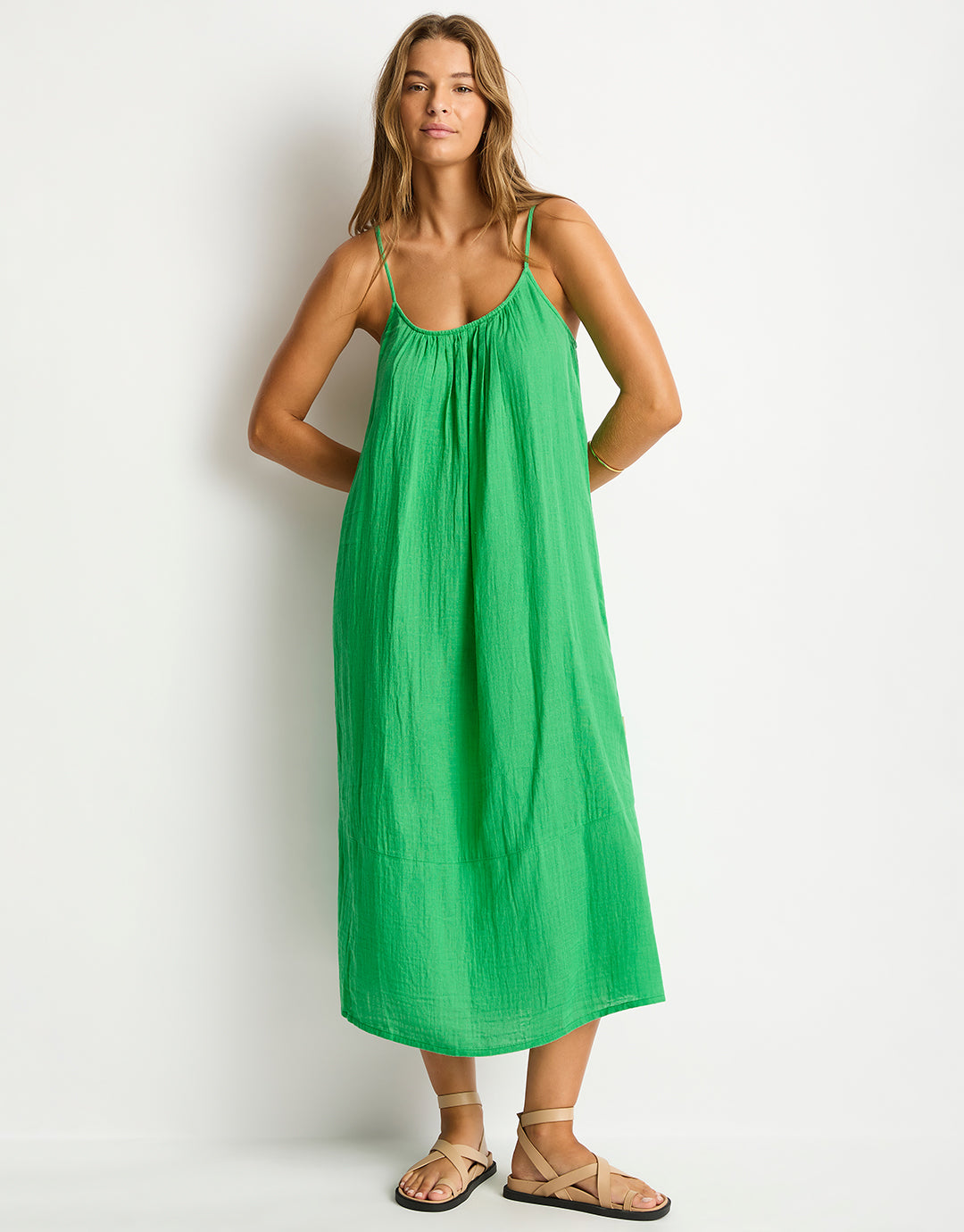 Sunset Tie Back Sundress - Kelly Green - Simply Beach UK