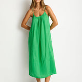 Sunset Tie Back Sundress - Kelly Green - Simply Beach UK